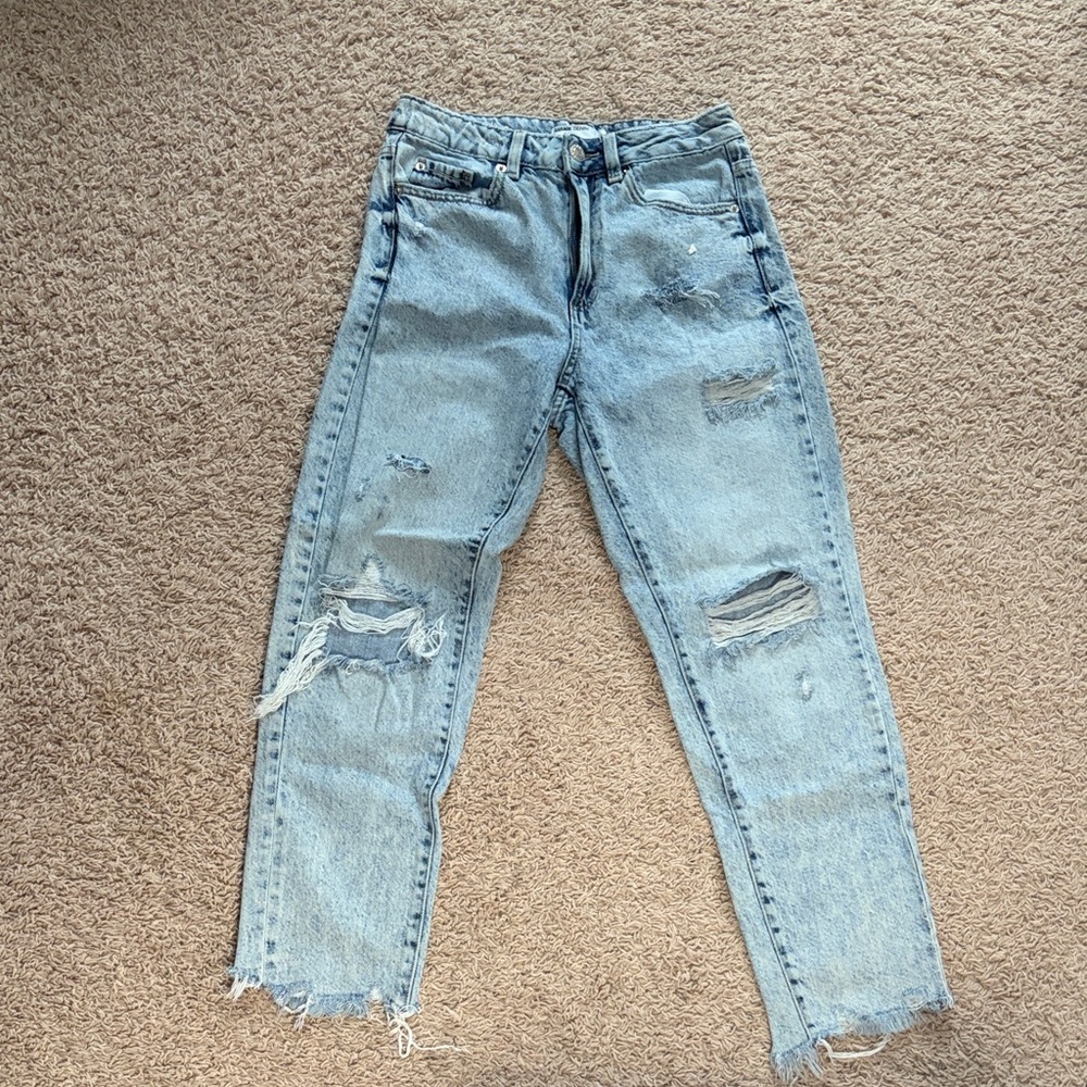 Garage Vintage Wash Ripped Mom Jeans